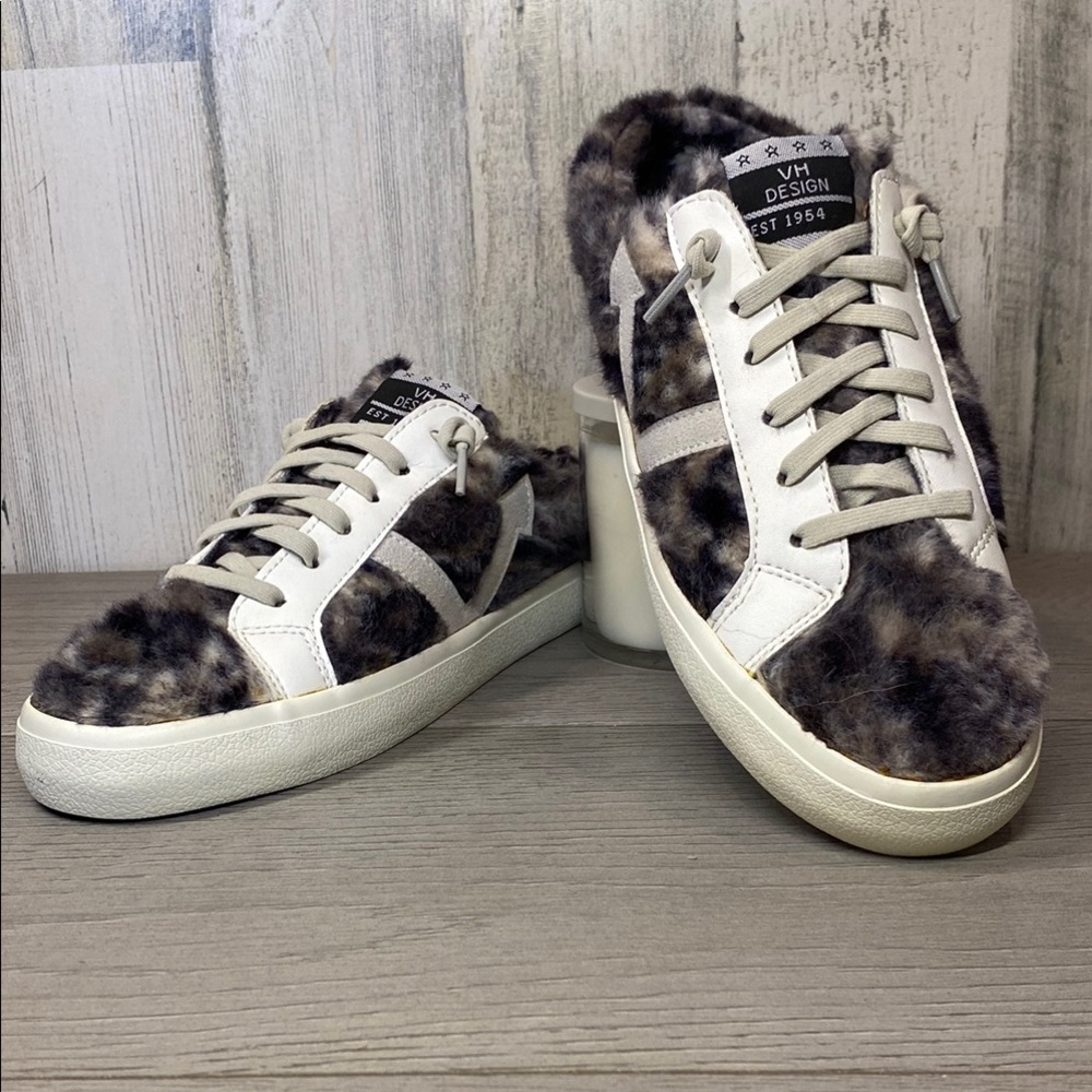 V.H. Design Fur-Lined Sneakers - Leopard 7.5